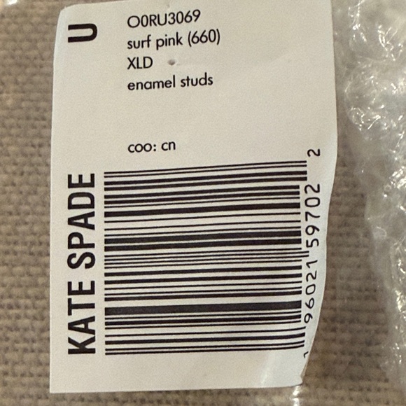 kate spade Surf Pink Everyday Spade Enamel Studs/NWT - Picture 8 of 8